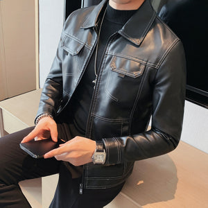 PU Leather Motorcycle Jacket