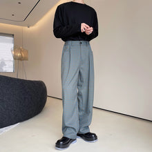 Load image into Gallery viewer, Plaid Loose Casual Straight-leg Pants
