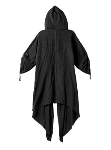 Black Cape Trench Coat Robe