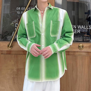 Green Gradient Long Sleeve Shirt