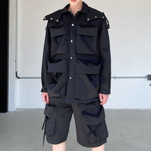 Load image into Gallery viewer, Multi-pocket Hooded Detachable Jackets And Shorts
