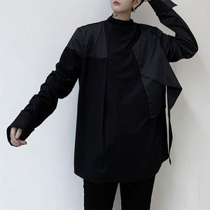 Irregular Stand Collar T-shirt