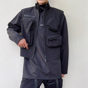 Zipper Three-dimensional Multi-patch Pocket Vest
