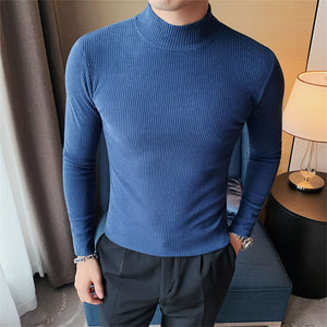 Slim Fit Striped Turtleneck T-shirt