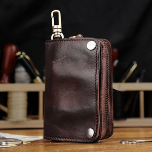 Retro Handmade Leather Wallet Key Bag