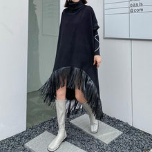 Load image into Gallery viewer, Vintage Turtleneck Tassel Dress
