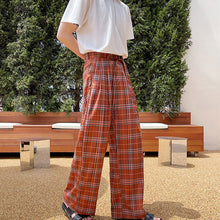 Load image into Gallery viewer, Retro Plaid Waistband Design Pants
