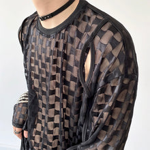 Load image into Gallery viewer, Mesh Jacquard Cutout Translucent T-Shirt
