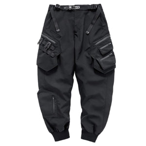 Functional Style Simple Black Cargo Pants