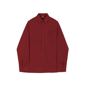 Autumn Simple Solid Color Long Sleeve Shirt