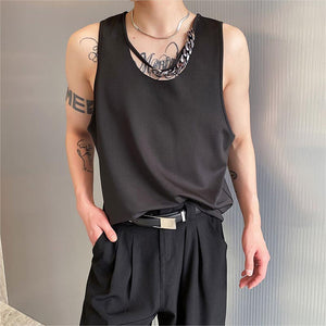 Metal Chain Decoration Camisole Vest