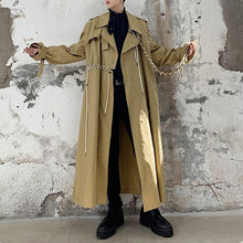 Load image into Gallery viewer, Contrast Color Line Stitching Long Trench Coat
