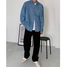 Load image into Gallery viewer, Retro Denim Long-sleeved Shirt
