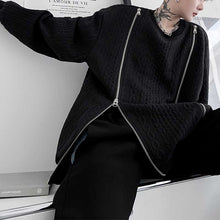 Load image into Gallery viewer, Autumn Dark Zipper Slit Sweater
