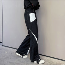 Load image into Gallery viewer, Contrasting Color Zipper Slit Slacks
