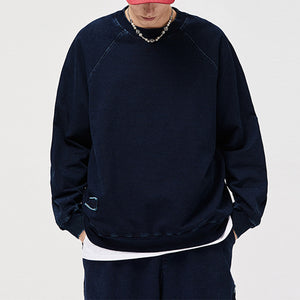 Indigo Patch Denim Sweatshirt