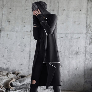 Stage Hooded Long Trench Coat