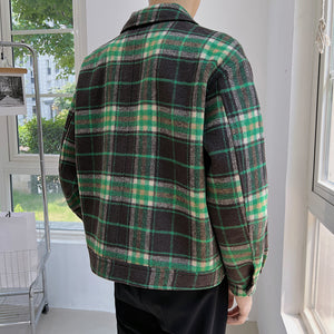 Vintage Green Check Short Jacket