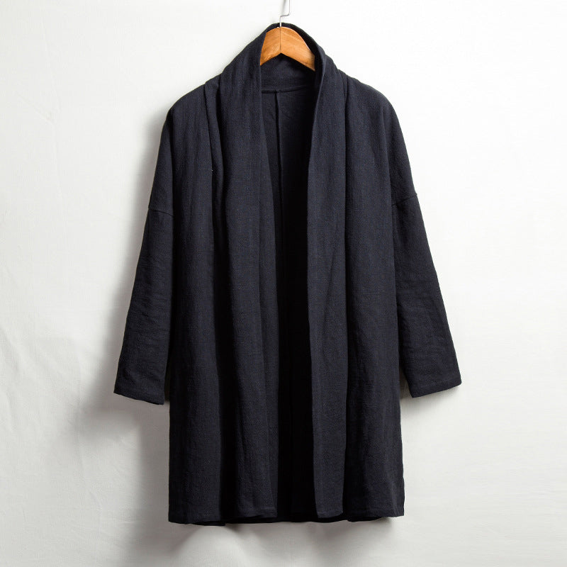 Cotton Linen Mid-length Cardigan