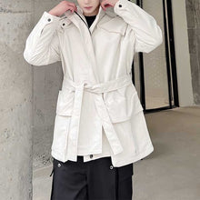 Load image into Gallery viewer, Large Pocket Lapel Belt Trench Jacket
