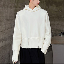 Load image into Gallery viewer, Shoulder Pads Zipper Hooded Sweatshirt

