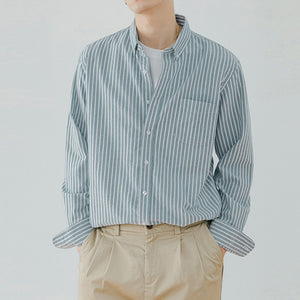 Vertical Striped Long-sleeved Shirt