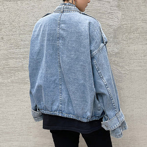 Denim Loose Drawstring Jacket