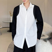 Load image into Gallery viewer, Hand Stitched Black And White Contrast Shirt
