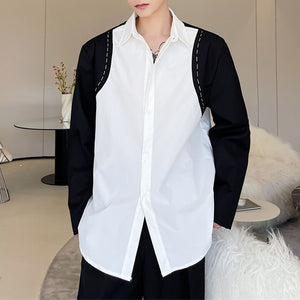 Hand Stitched Black And White Contrast Shirt