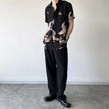 Load image into Gallery viewer, Crane Printed Lapel Short Sleeve Shirt
