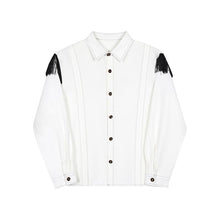 Load image into Gallery viewer, Vintage Contrast Tassel Long Sleeve Shirt
