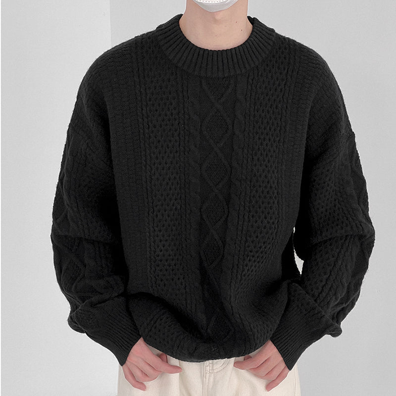 Twist Crew Neck Knitted Sweater