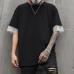 Paneled Mesh Short Sleeve T-Shirt