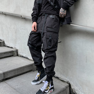 Techwear Casual Elastic Waist Cargo Pants