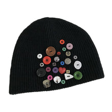 Load image into Gallery viewer, Irregular Button Trim Knitted Hat
