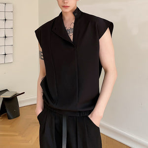 Sleeveless Stand Collar Vest