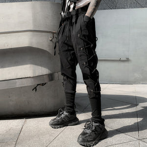 Techwear Lace-Up Cargo Pants