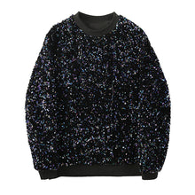 Load image into Gallery viewer, Sequined Round Neck Loose Sweatshirt
