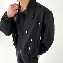 Load image into Gallery viewer, Stylish Zip Pull Lapel Jacket
