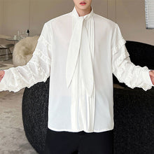 Load image into Gallery viewer, Lace Pressed Tie Long Sleeve Shirt
