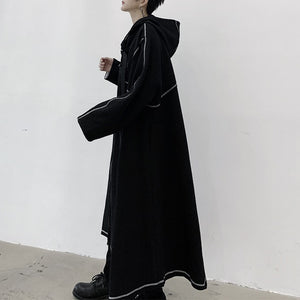 Irregular Hem Hooded Coat