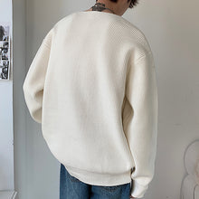 Load image into Gallery viewer, Zippered V-Neck Loose Knit Sweater
