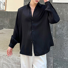 Load image into Gallery viewer, Thin Black Loose Long Sleeve Shirt
