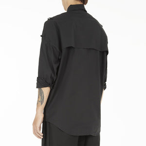 Simple Black Long Sleeve Loose Shirt