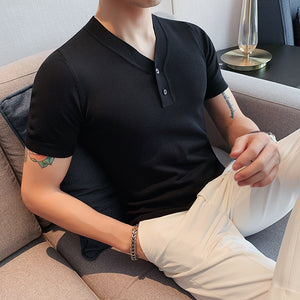 V-Neck Slim Fit Knit T-Shirt