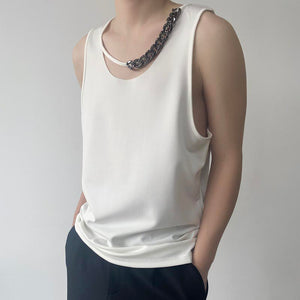 Metal Chain Decoration Camisole Vest