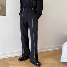 Load image into Gallery viewer, Zip Slit Drape Straight-leg Trousers
