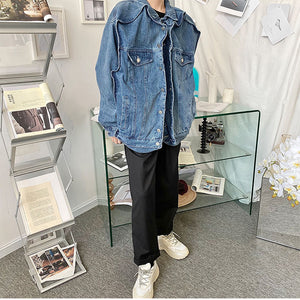 Patchwork Double Placket Denim Jacket