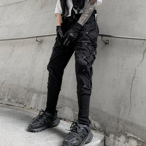 Techwear Lace-Up Cargo Pants