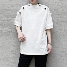 Load image into Gallery viewer, Stand Collar Multi Button T-Shirt
